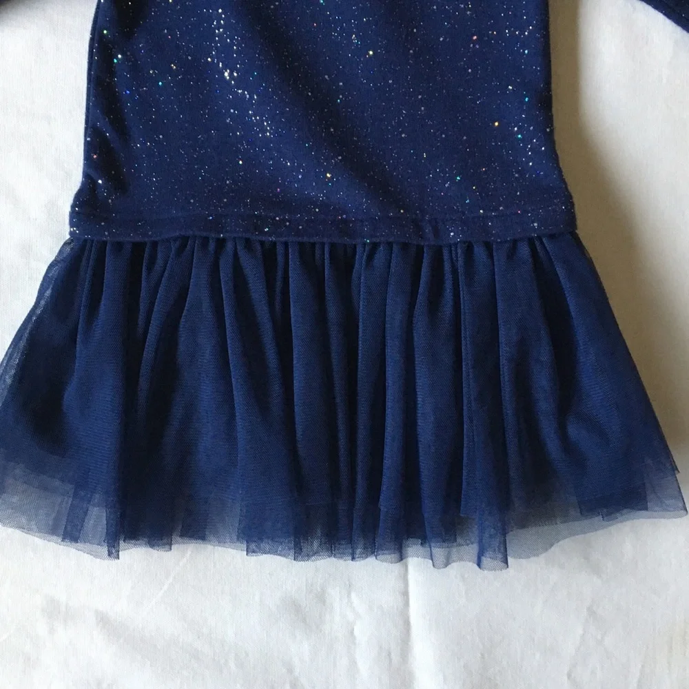 Oshkosh Dress Size 18 Months Tutu Skirt Navy Blue Sparkles on top worn once EUC